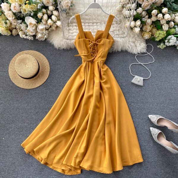 Women V Neck Long Party Dresses - Image 3