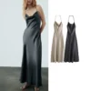 Slip Long Dresses for Women Sexy Backless Female Dress Party Maxi Dresses Woman Thin Straps Autumn Dress - Image 2