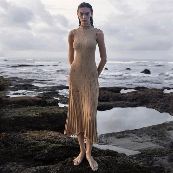 Knit Slim Maxi Dress - Image 2