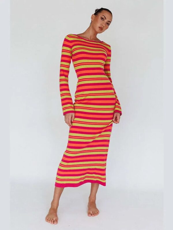 Fashion Long Sleeve Maxi Dresses Lady - Image 3