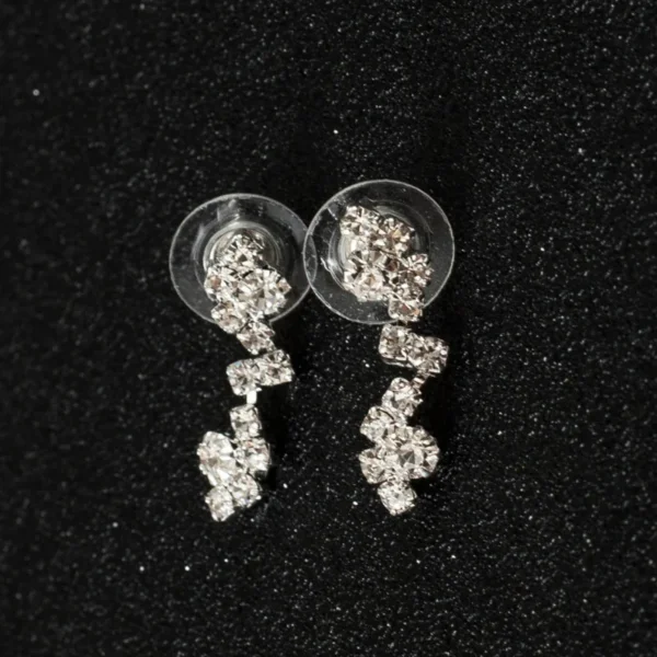 Women 2021 Fashion Necklace Earrings Set Alloy Rhinestone Wedding Bridal Lady Dangle Earring Necklaces Jewellery Accessories - Image 2