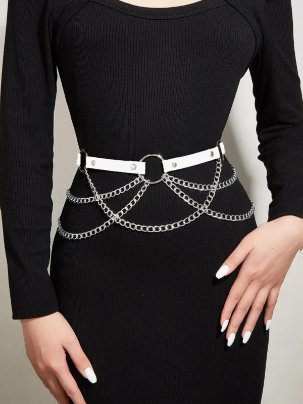 ﻿ Women Sexy Leather Harness Belt Waist Chain Harness Fashion Waistband Accessory Leisure Punk Gothic Clothing Jewelry Belt - Image 7