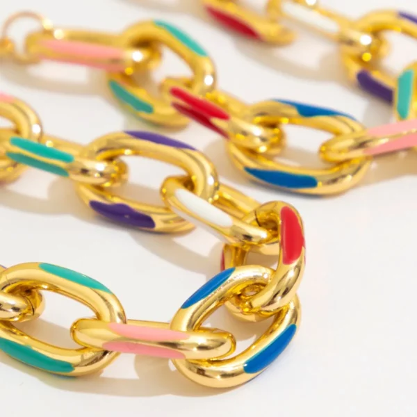 2Pcs/Set Colorful Bohemian Fashion Choker Necklace Bracelet Jewelry Set Classic Cross Chain Accessories for Women Gift Party - Image 6