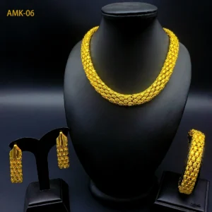 Brazilian Necklace Earrings Jewelry Set For Women Gold Plated Dubai Indian African Dubai Bridal Wedding Party Gift Jewellery