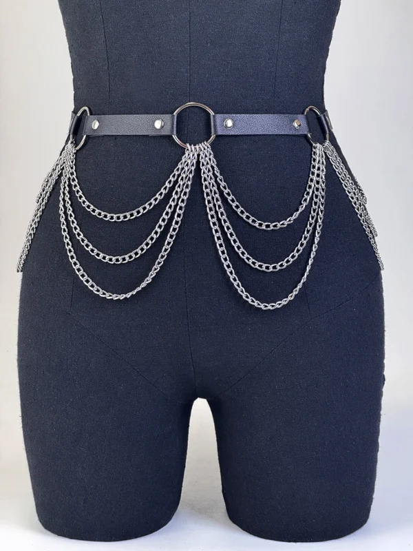 ﻿ Women Sexy Leather Harness Belt Waist Chain Harness Fashion Waistband Accessory Leisure Punk Gothic Clothing Jewelry Belt - Image 21