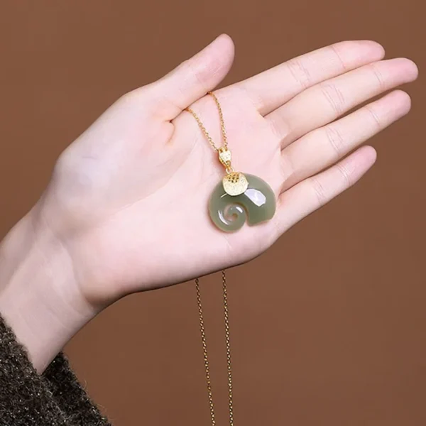 Boutique Natural Stone Hetian Jade Elephant Pendant 18K Gold Plated Chain Necklace Choker Jewelry for Women Birthday Anniversary - Image 4