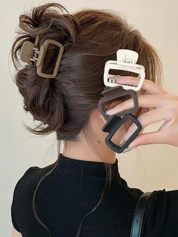 4pcs Women's Square Lightweight Hair Claw Clip Fashionable Elegant Hair Accessory Clip Suitable Hair Styling Makeup - Image 12