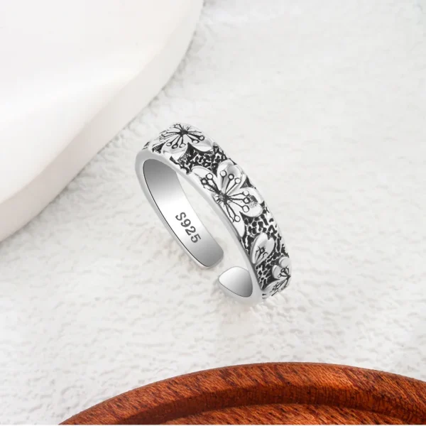 925 Sterling Silver Jewelry Carving Flower ​Wedding Rings For Women Wholesale Cheap Things  Jewellery - Image 3