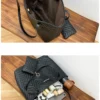 Women's Bag Fashion Large Capacity Tote Bag Wavy Grain Daily Commute Handbag two-piece - Image 14