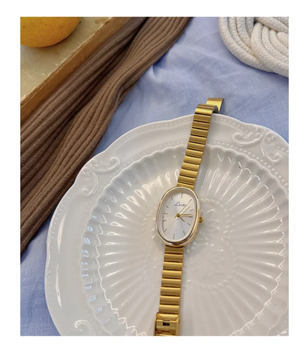 1pc New Fashionable Women's Watch With Gold Bracelet, Vintage & Luxury Ins Style, Elegant & Versatile Quartz Watch ladies watch - Image 9