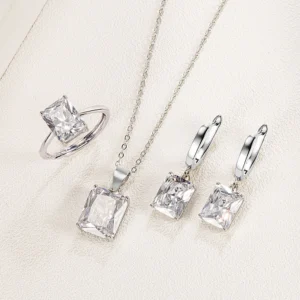 Drop Earrings Pendants Necklaces Ring Set For Wedding Jewelry Women S925 Sterling Silver Crystal Wedding Jewellery Sets