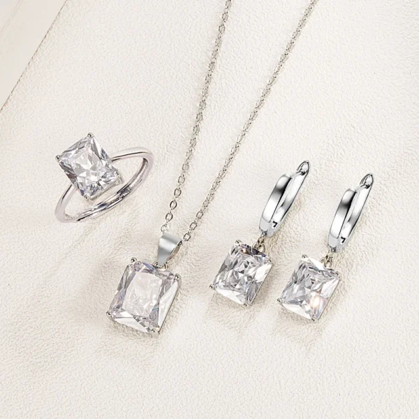 Drop Earrings Pendants Necklaces Ring Set For Wedding Jewelry Women S925 Sterling Silver Crystal Wedding Jewellery Sets