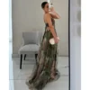 Sexy Hollow Out Party Dress, Women Summer Loungewear Fashion Printing Maxi Dress, Sleeveless Lace-Up Ladies Dress Vestido - Image 6