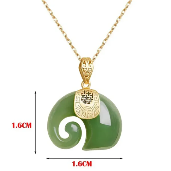 Boutique Natural Stone Hetian Jade Elephant Pendant 18K Gold Plated Chain Necklace Choker Jewelry for Women Birthday Anniversary - Image 2