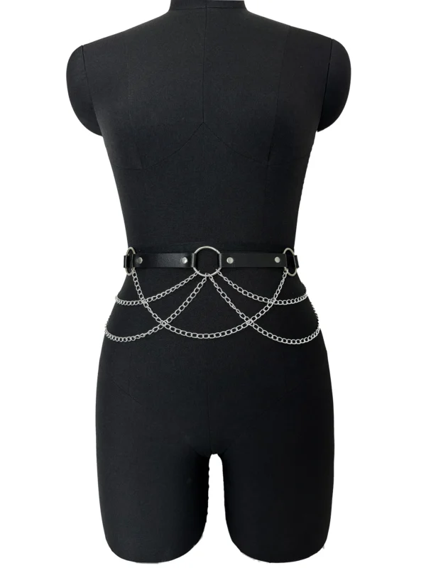 ﻿ Women Sexy Leather Harness Belt Waist Chain Harness Fashion Waistband Accessory Leisure Punk Gothic Clothing Jewelry Belt - Image 18