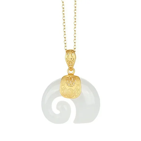 Boutique Natural Stone Hetian Jade Elephant Pendant 18K Gold Plated Chain Necklace Choker Jewelry for Women Birthday Anniversary - Image 8