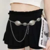 1 piece set of waist chain accessories for women's retro Bohemian ethnic style high-end silver metal chain belt with skirt belt - Image 5