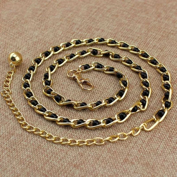 Women's Dress Accessories Waist Chain Metal Chain Solid Pearl Versatile Apparel Accessories Pearl Thin Waist Belts - Image 8