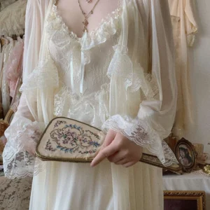 French Sweet Vintage Fairy Dress Women 2022 Autumn Lace Sexy Casual Korean Dress Female Court Chiffon Elegant Long Strap Dresses