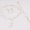 4pcs Gold-color Necklace Earring Bracelet Set Ladies Elegant Imitation-Pearls Collection Temperament Tassel Jewelry - Image 5