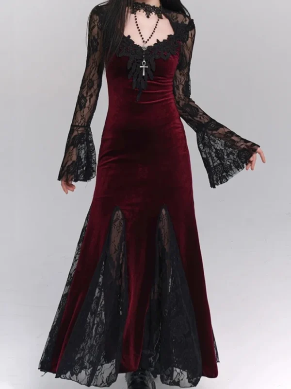Summer Gothic Grunge Y2k Lace Dress Women Dark Academia Sexy Slim Party Dresses Korean Fashion Design Festival Long Prom Dress - Image 11