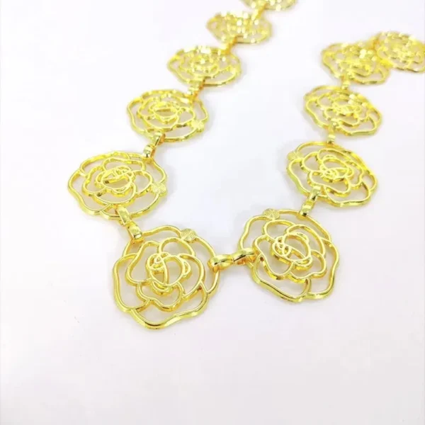 Women Flower Belts Accessories Skirt Suit Decoration Belt Waist Chain Metal Belts Women Cowgirl Western Adjustable Concho Belt - Image 4