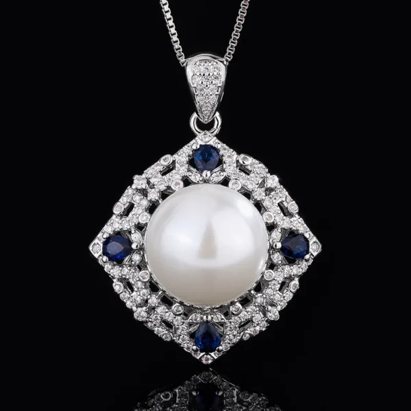 S925 Silver Plated 18K Gold PT950 Platinum Pearls Korean Sapphire White Beads engagement jewellery fine jewellery set - Image 2