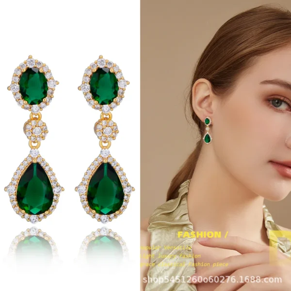 Fashion necklace accessories women's earring Jewelry sets bride's wedding zircon water drop girls earrings for women jewellery - Image 13