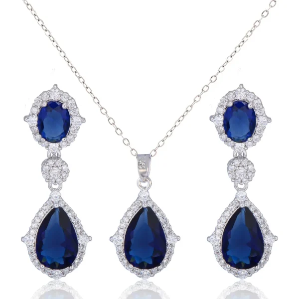 Fashion necklace accessories women's earring Jewelry sets bride's wedding zircon water drop girls earrings for women jewellery - Image 7