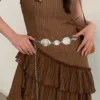 1 piece set of waist chain accessories for women's retro Bohemian ethnic style high-end silver metal chain belt with skirt belt - Image 7