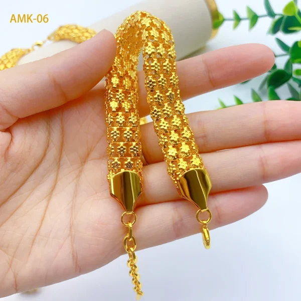 Brazilian Necklace Earrings Jewelry Set For Women Gold Plated Dubai Indian African Dubai Bridal Wedding Party Gift Jewellery - Image 3
