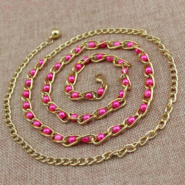 Women's Dress Accessories Waist Chain Metal Chain Solid Pearl Versatile Apparel Accessories Pearl Thin Waist Belts - Image 13