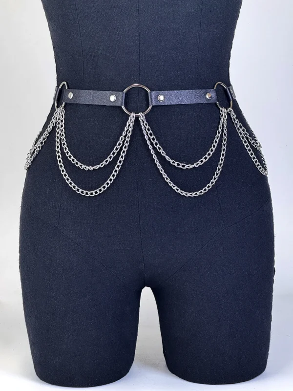 ﻿ Women Sexy Leather Harness Belt Waist Chain Harness Fashion Waistband Accessory Leisure Punk Gothic Clothing Jewelry Belt - Image 23