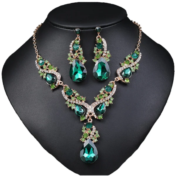Gorgeous Crystal Jewelry Sets for Women Luxury Choker Necklace Earrings Set Wedding Dress Bridal Costume Necklace Accessories - Image 6