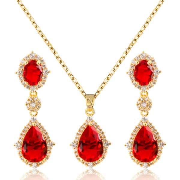 Fashion necklace accessories women's earring Jewelry sets bride's wedding zircon water drop girls earrings for women jewellery - Image 9