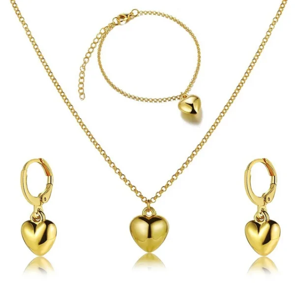 3 Pcs Round Pearl Jewelry Set Of Earring Pendant Necklace For Women Exquisite Fashion Rhinestone Double Wedding Jewelry Set Gift - Image 11