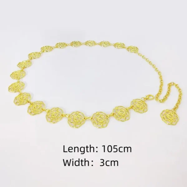 Women Flower Belts Accessories Skirt Suit Decoration Belt Waist Chain Metal Belts Women Cowgirl Western Adjustable Concho Belt - Image 6
