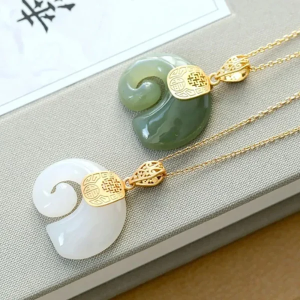 Boutique Natural Stone Hetian Jade Elephant Pendant 18K Gold Plated Chain Necklace Choker Jewelry for Women Birthday Anniversary - Image 5