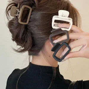 4pcs Women's Square Lightweight Hair Claw Clip Fashionable Elegant Hair Accessory Clip Suitable Hair Styling Makeup