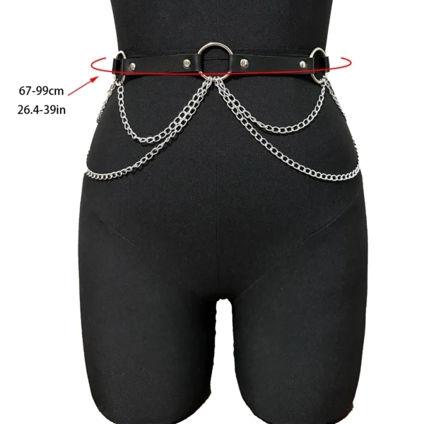 ﻿ Women Sexy Leather Harness Belt Waist Chain Harness Fashion Waistband Accessory Leisure Punk Gothic Clothing Jewelry Belt - Image 16