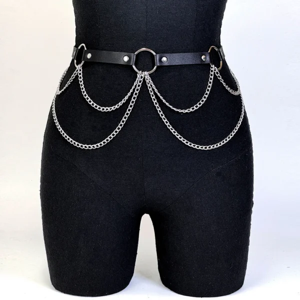 ﻿ Women Sexy Leather Harness Belt Waist Chain Harness Fashion Waistband Accessory Leisure Punk Gothic Clothing Jewelry Belt - Image 6