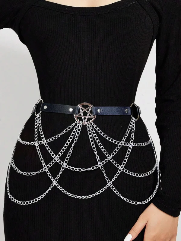 ﻿ Women Sexy Leather Harness Belt Waist Chain Harness Fashion Waistband Accessory Leisure Punk Gothic Clothing Jewelry Belt - Image 12