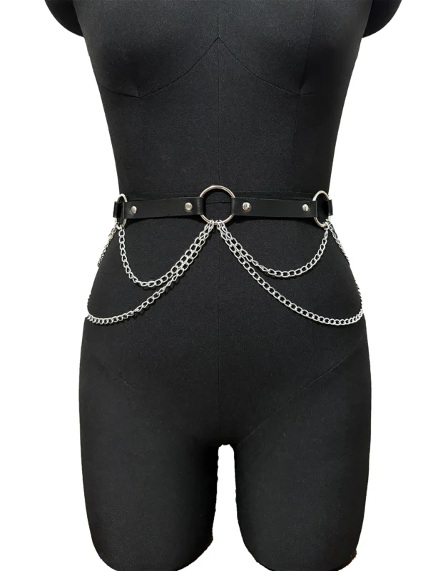 ﻿ Women Sexy Leather Harness Belt Waist Chain Harness Fashion Waistband Accessory Leisure Punk Gothic Clothing Jewelry Belt - Image 19
