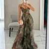 Sexy Hollow Out Party Dress, Women Summer Loungewear Fashion Printing Maxi Dress, Sleeveless Lace-Up Ladies Dress Vestido - Image 8
