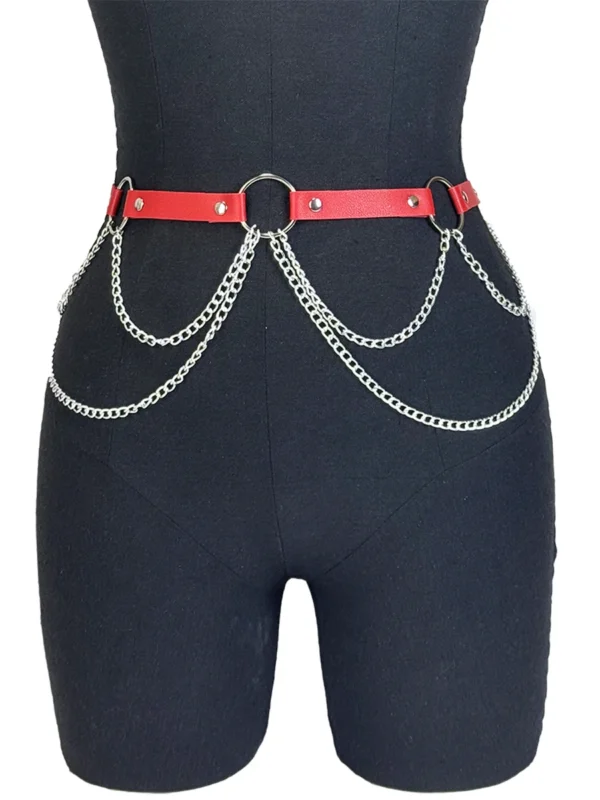 ﻿ Women Sexy Leather Harness Belt Waist Chain Harness Fashion Waistband Accessory Leisure Punk Gothic Clothing Jewelry Belt - Image 26