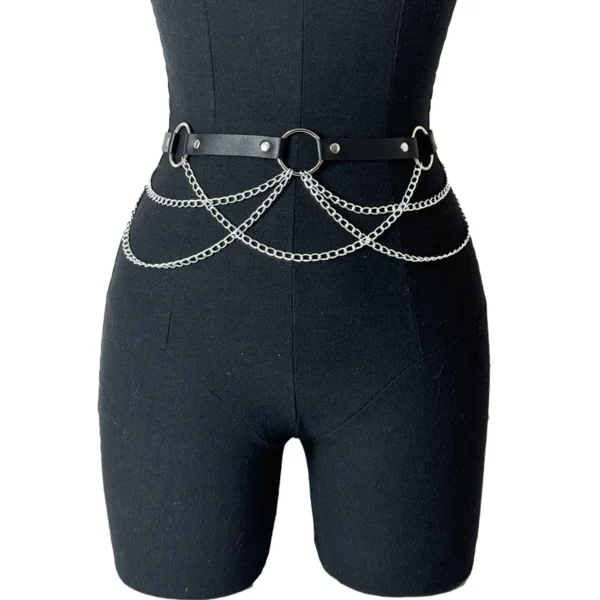 ﻿ Women Sexy Leather Harness Belt Waist Chain Harness Fashion Waistband Accessory Leisure Punk Gothic Clothing Jewelry Belt - Image 5