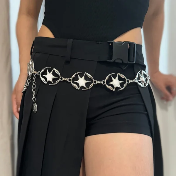 Women's Fashion Accessories Skirt Suit Decoration Belt Waist Chain Metal Belts for Women Cowgirl Western Adjustable Concho Belt - Image 2
