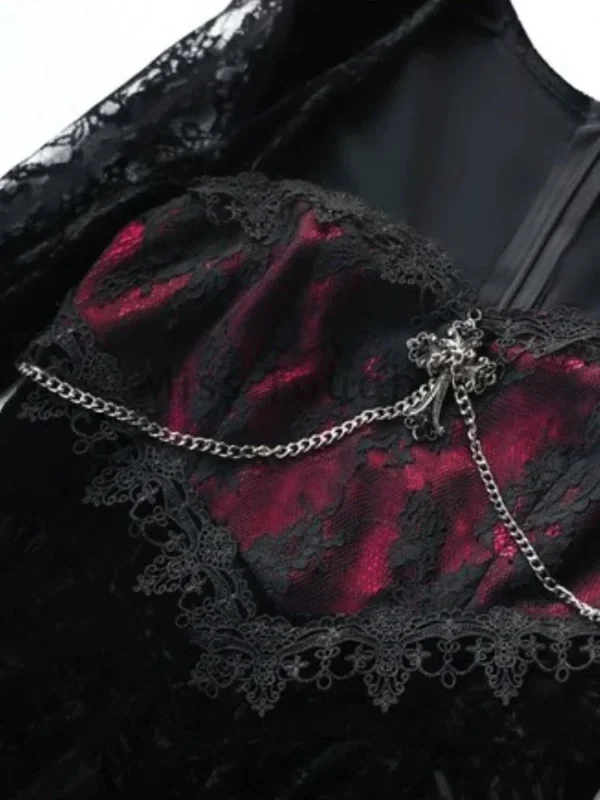 Summer Gothic Grunge Y2k Lace Dress Women Dark Academia Sexy Slim Party Dresses Korean Fashion Design Festival Long Prom Dress - Image 5