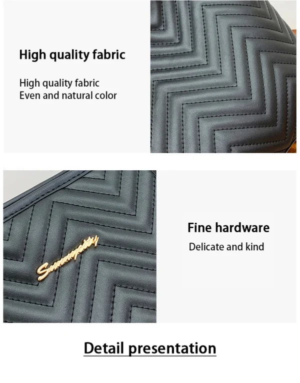 Women's Bag Fashion Large Capacity Tote Bag Wavy Grain Daily Commute Handbag two-piece - Image 12