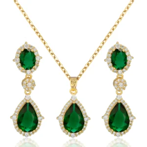 Fashion necklace accessories women's earring Jewelry sets bride's wedding zircon water drop girls earrings for women jewellery
